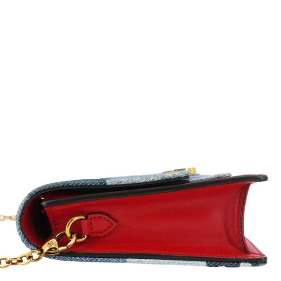 Louis Vuitton Patchwork Flore Damier Monogram Denim Chain Wallet Shoulder Bag B - Picture 12 of 15